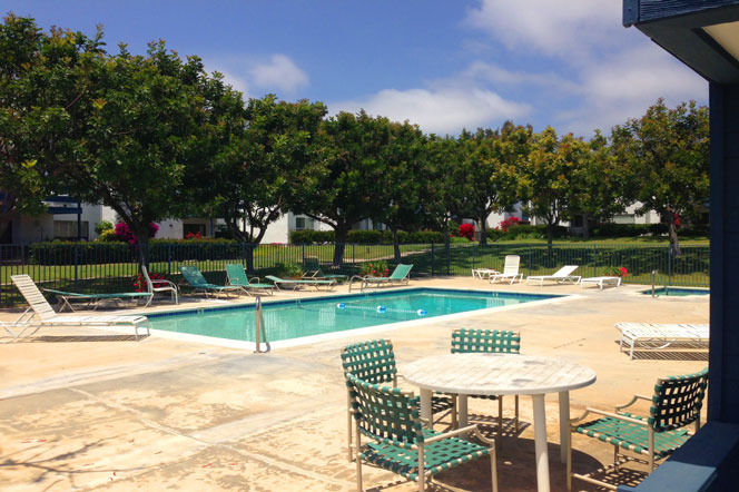 Marbella Racquet Club community pool in Dana Point, California